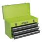 Tool Chest 3 Drawer Portable with Ball-Bearing Slides - Green/Grey