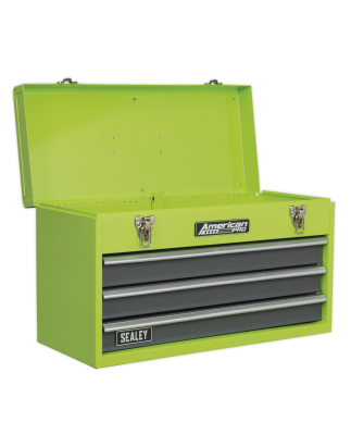 Tool Chest 3 Drawer Portable with Ball-Bearing Slides - Green/Grey