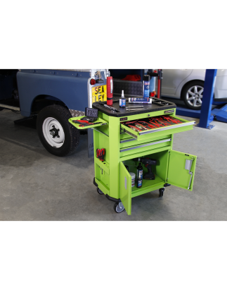 Tool Trolley with 4 Drawers & 2 Door Cupboard