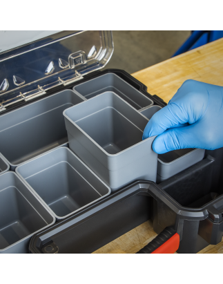 Parts Storage Case with Fixed & Removable Compartments