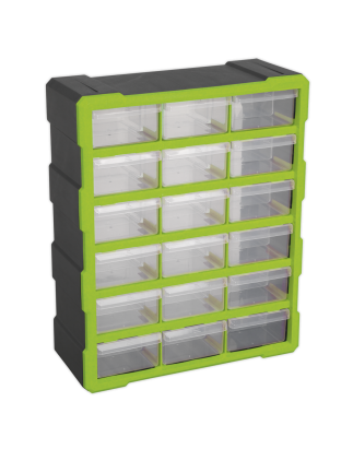 Cabinet Box 18 Drawer - Green/Black