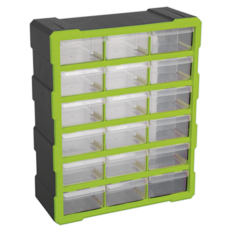 Cabinet Box 18 Drawer - Green/Black