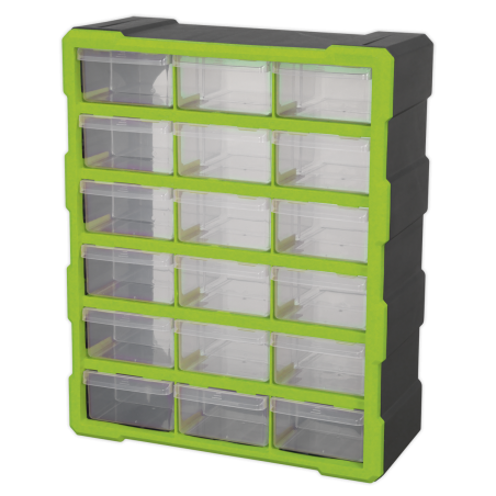 Cabinet Box 18 Drawer - Green/Black