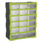 Cabinet Box 18 Drawer - Green/Black