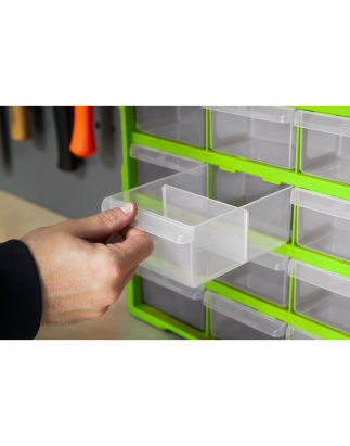 Cabinet Box 18 Drawer - Green/Black