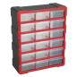 Armoire Box 18 Tiroirs - Rouge/Noir