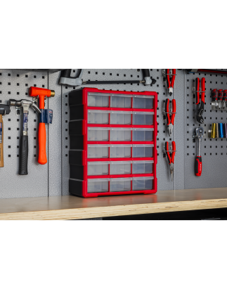 Cabinet Box 18 Drawer - Red/Black