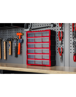 Cabinet Box 18 Drawer - Red/Black