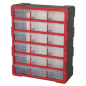 Armoire Box 18 Tiroirs - Rouge/Noir