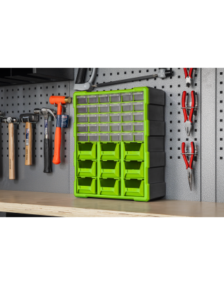 Cabinet Box 39 Drawer - Green/Black