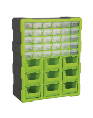 Cabinet Box 39 Drawer - Green/Black