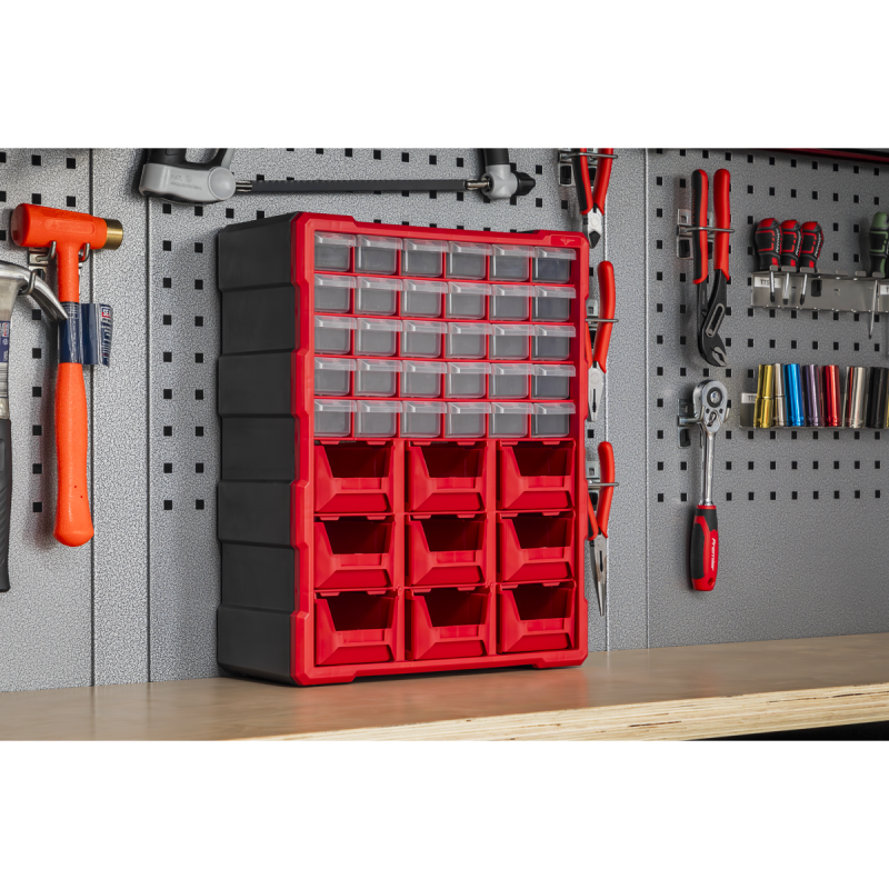 Cabinet Box 39 Drawer - Red/Black