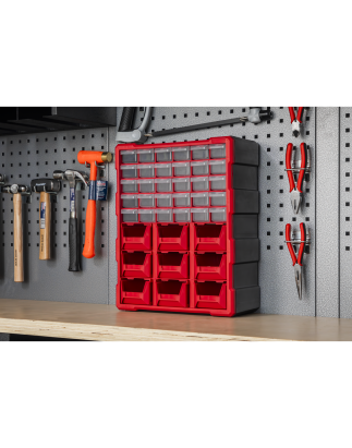 Cabinet Box 39 Drawer - Red/Black