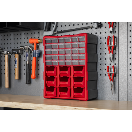 Cabinet Box 39 Drawer - Red/Black