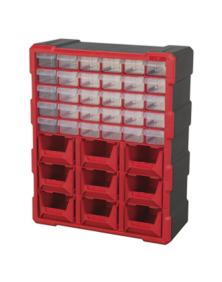 Armoire Box 39 Tiroirs - Rouge/Noir