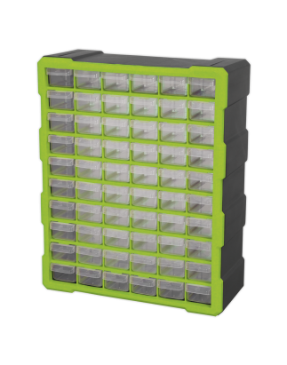 Cabinet Box 60 Drawer - Green/Black