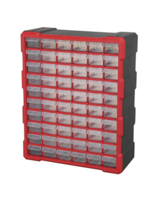 Cabinet Box 60 Drawer - Red/Black