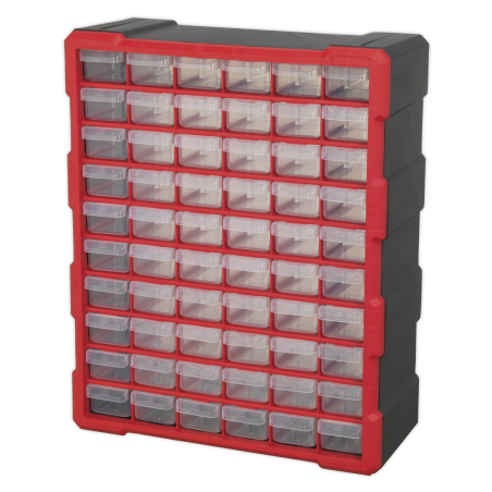 Cabinet Box 60 Drawer - Red/Black