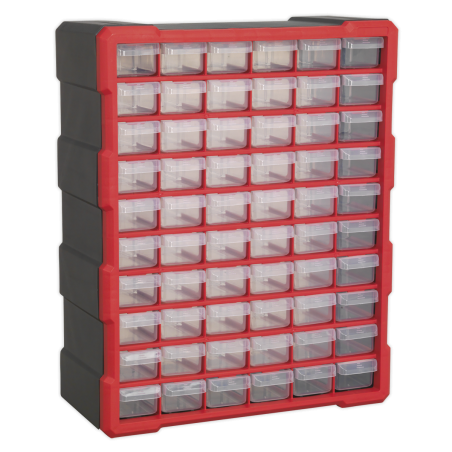 Cabinet Box 60 Drawer - Red/Black