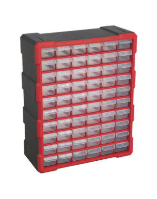 Cabinet Box 60 Drawer - Red/Black