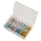 Assortiment de bornes thermorétractables doublées d'adhésif, 142 pièces, bleu, rouge et jaune