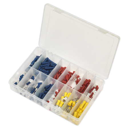 Assortiment de bornes à sertir 200 pièces bleu, rouge et jaune