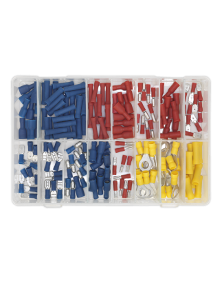 Assortiment de bornes à sertir 200 pièces bleu, rouge et jaune