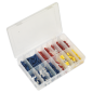 Assortiment de bornes à sertir 200 pièces bleu, rouge et jaune