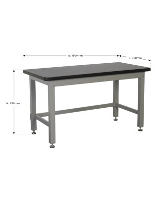 Workbench Steel Industrial 1.5m