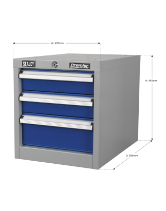 Industrial Triple Drawer Unit for API Series Workbenches