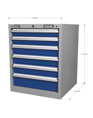 Cabinet Industrial 6 Drawer