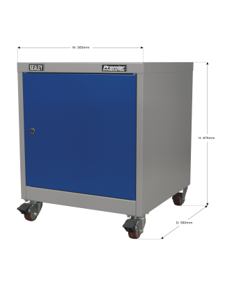 Mobile Industrial Cabinet 1 Shelf Locker