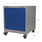 Mobile Industrial Cabinet 1 Shelf Locker