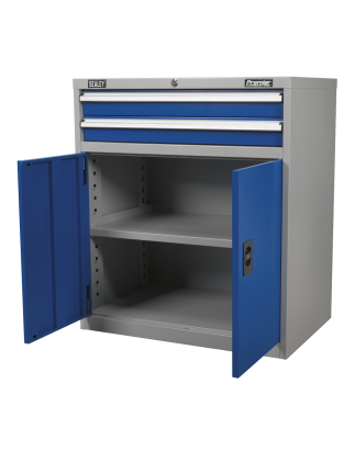 Industrial Cabinet 2 Drawer & 1 Shelf Double Locker