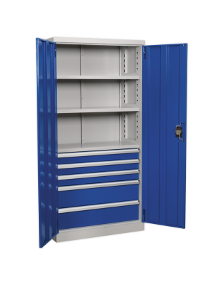 Industrial Cabinet 5 Drawer 3 Shelf 1800mm