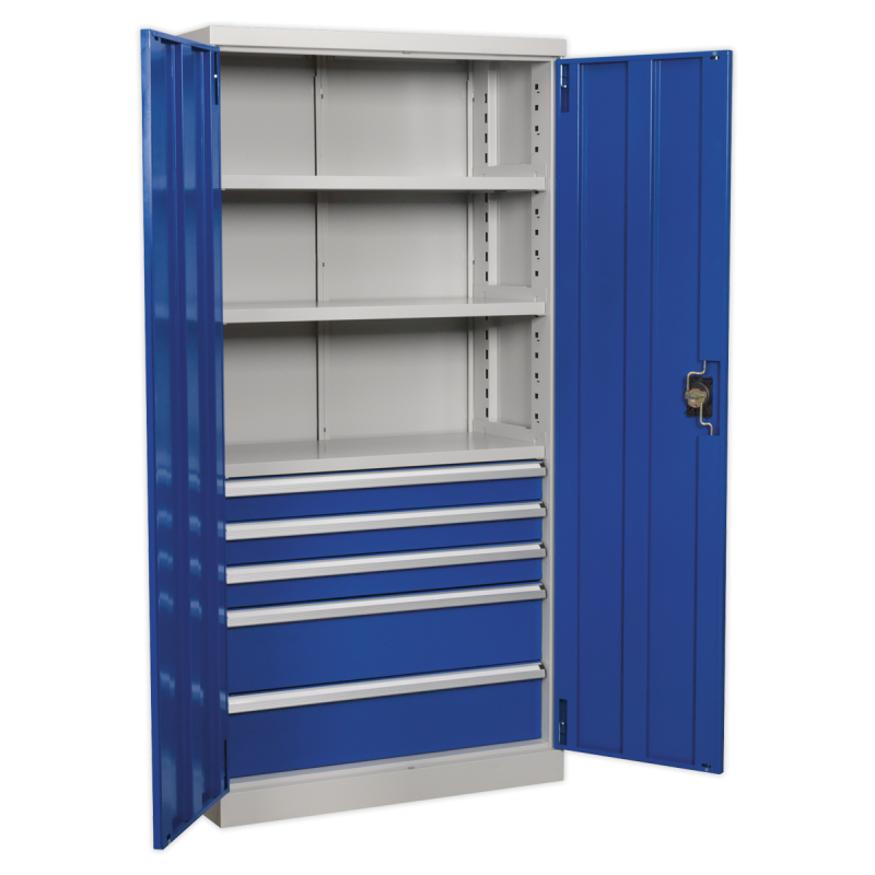 Industrial Cabinet 5 Drawer 3 Shelf 1800mm