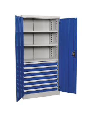 Industrial Cabinet 7 Drawer 3 Shelf 1800mm