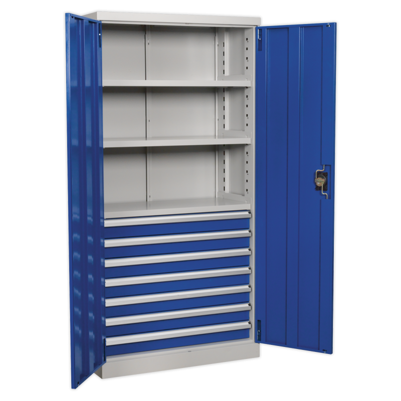 Industrial Cabinet 7 Drawer 3 Shelf 1800mm