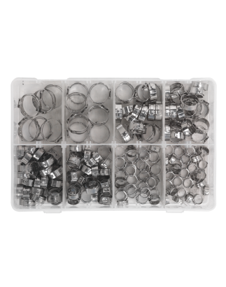 O-Clip Single Ear Assortment 160pc Stainless Steel