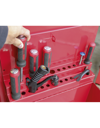 Side Cabinet for Long Handle Tools - Red