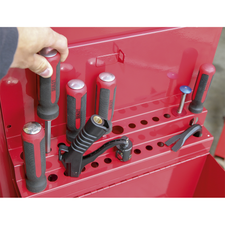 Side Cabinet for Long Handle Tools - Red