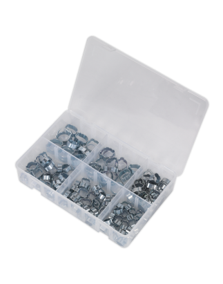 Assortiment d'oreilles doubles O-Clip 140 pièces - Plaqué zinc