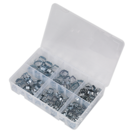 Assortiment d'oreilles doubles O-Clip 140 pièces - Plaqué zinc