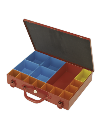 Metal Case with 15 Storage Bins