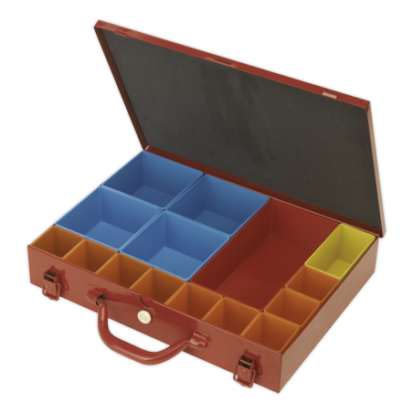 Metal Case with 15 Storage Bins