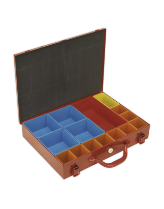 Metal Case with 15 Storage Bins