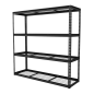 Unité de rayonnage modulaire robuste avec 4 étagères en maille, capacité de 300 kg par niveau 1 820 mm