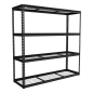 Unité de rayonnage modulaire robuste avec 4 étagères en maille, capacité de 300 kg par niveau 1 820 mm