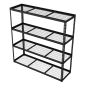 Unité de rayonnage modulaire robuste avec 4 étagères en maille, capacité de 300 kg par niveau 1 820 mm