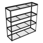 Heavy-Duty Modular Racking Unit with 4 Mesh Shelves 300kg Capacity Per Level 1820mm